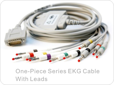 One-Piece Series EKG Cable  With Leads